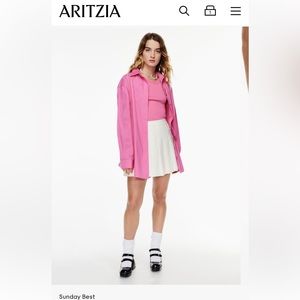 Aritzia Sunday Best White Pleated Skirt